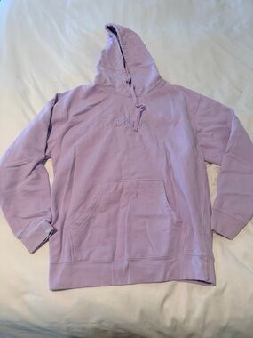 Lavender Embroidered Hoodie with Front Pocket